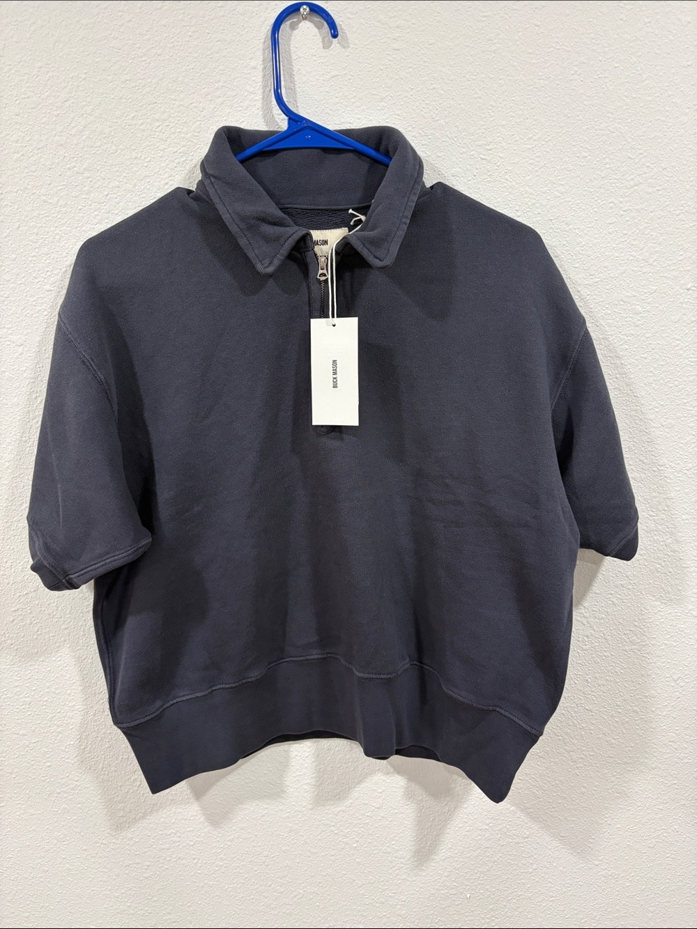 Buck Mason NWT Dark Navy Venice Wash Vintage Interloop Sweatshirt Large $98